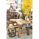 y13623 傢俱系列 - 創意造型風化傢俱 - 樟木石磨茶桌